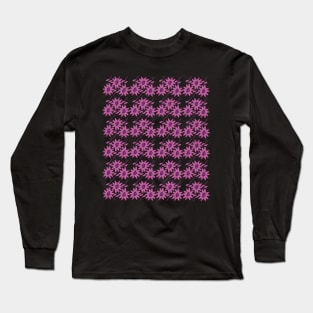 Pink Repeating Flower Seamless Pattern Long Sleeve T-Shirt